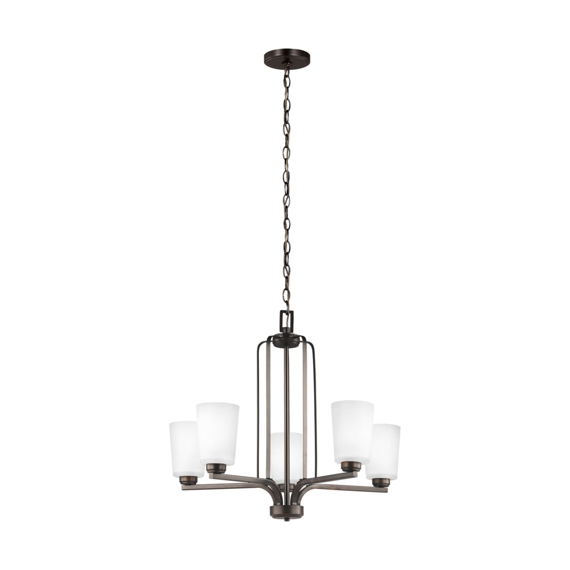 Franport 26" 5-Light LED Chandelier, Bronze Finish - Bees Lighting
