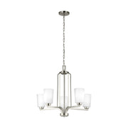 Franport 26" 5-Light LED Chandelier, Brushed Nickel Finish - Bees Lighting