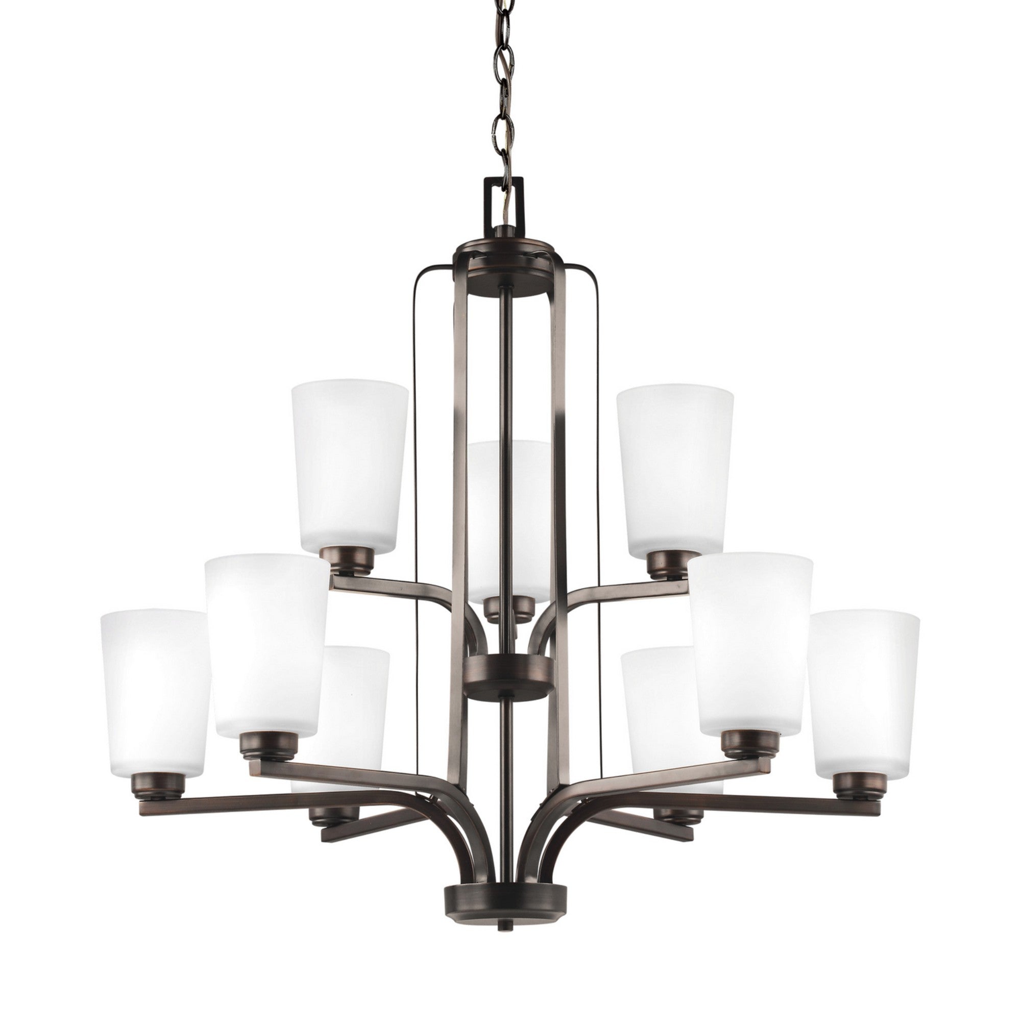Franport 30" 9-Light Chandelier, Bronze Finish - Bees Lighting