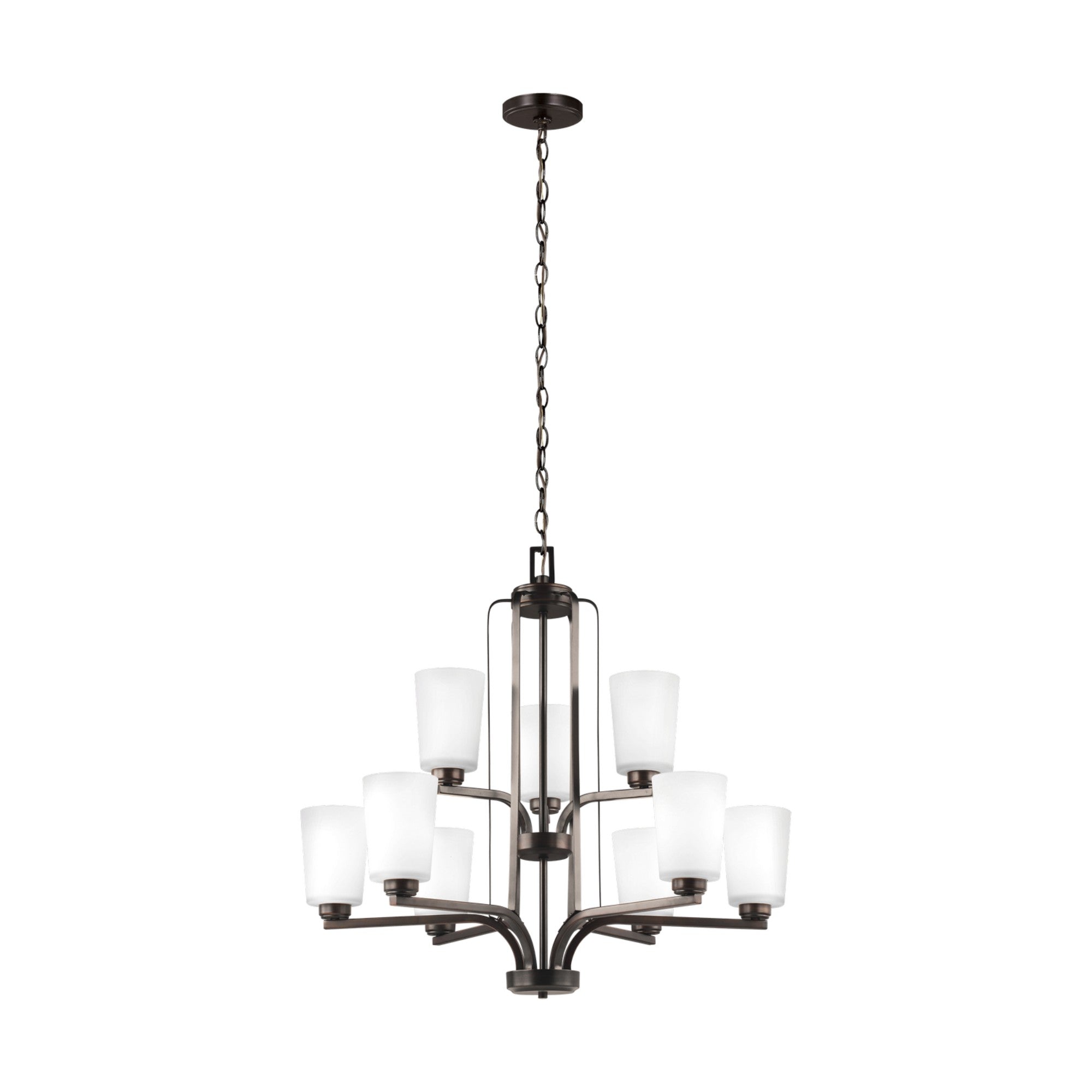 Franport 30" 9-Light Chandelier, Bronze Finish - Bees Lighting
