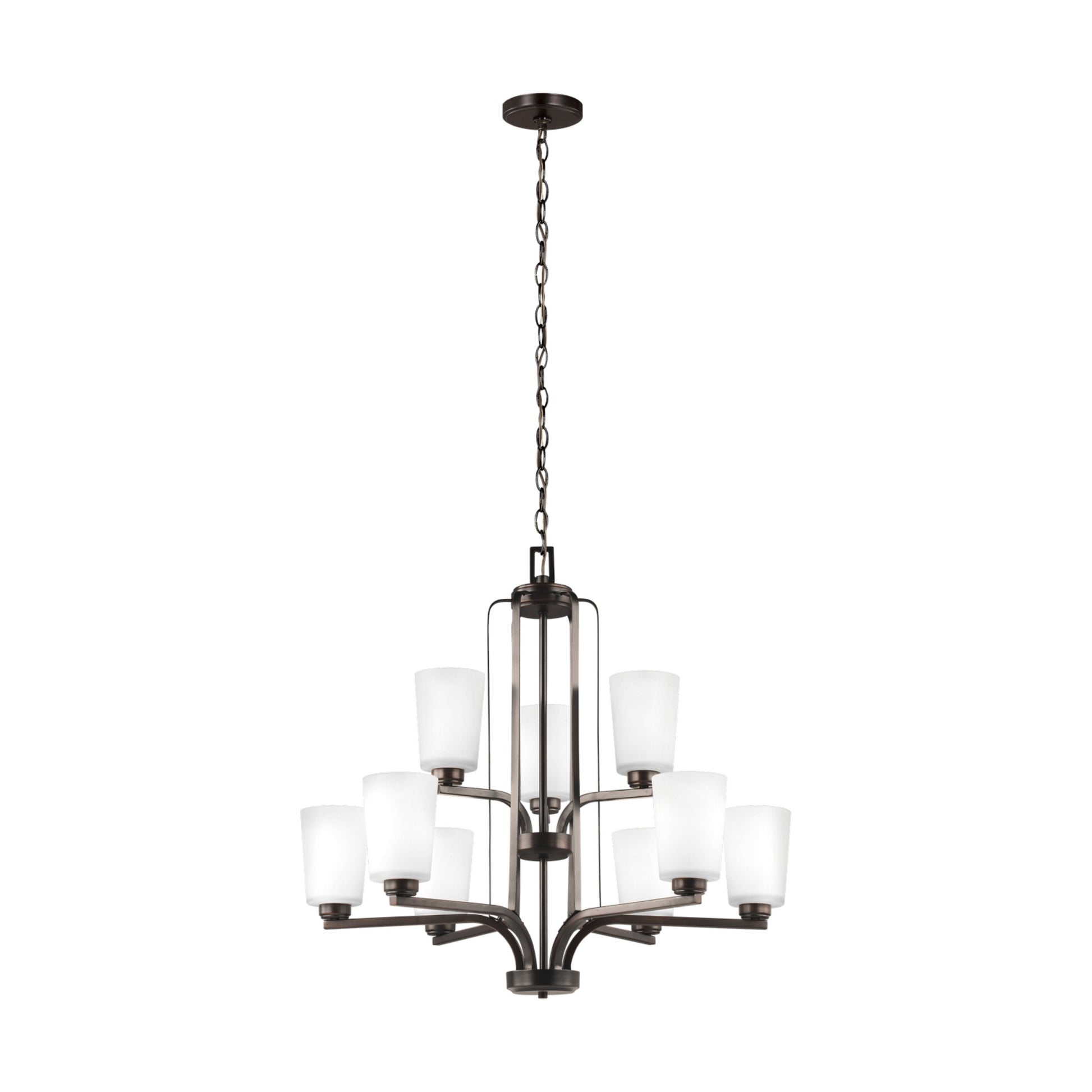 Franport 30" 9-Light LED Chandelier, Bronze Finish - Bees Lighting