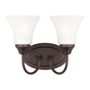 Holman 12" 2-Light Bathroom Vanity, Bronze Finish - Bees Lighting