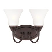 Holman 12" 2-Light LED Bathroom Vanity, Bronze Finish - Bees Lighting