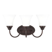Holman 18" 3-Light Bathroom Vanity, Bronze Finish - Bees Lighting