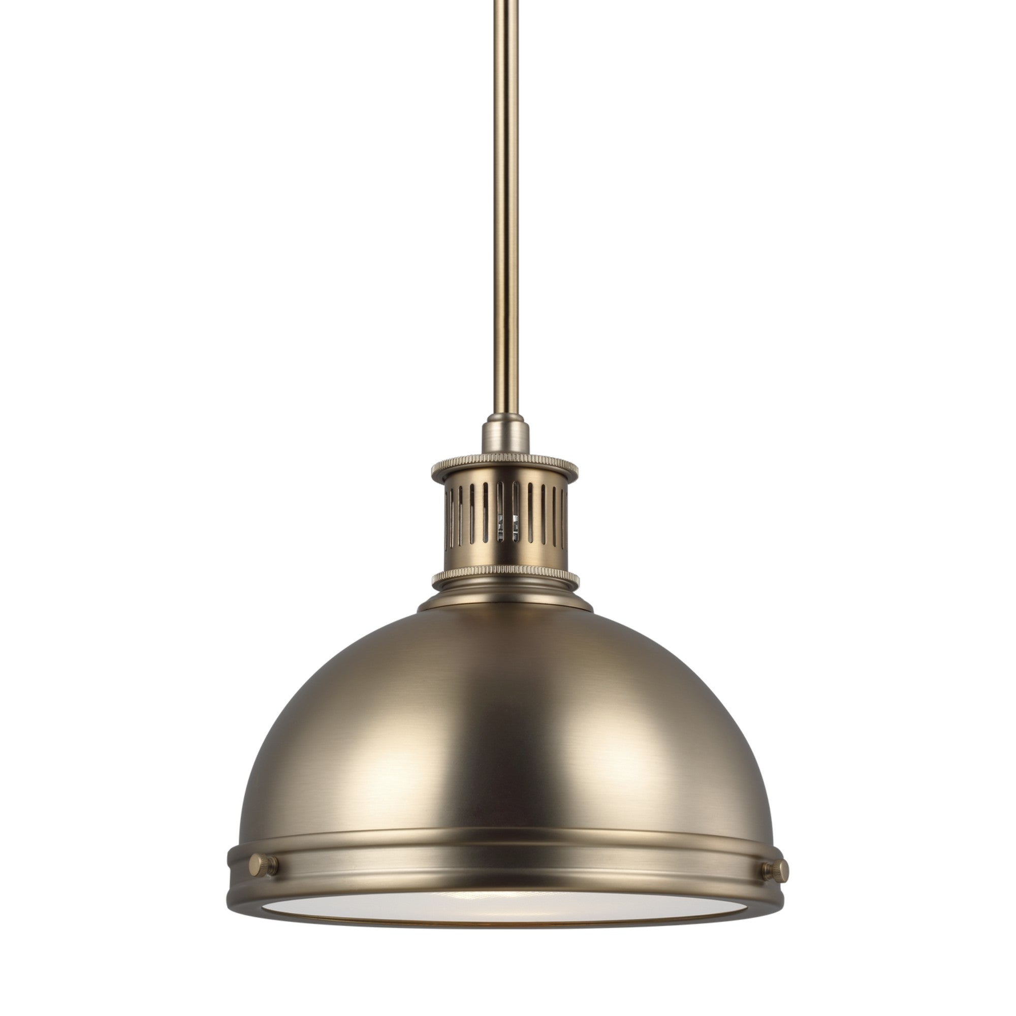 Pratt Street Metal 10" 1-Light Pendant, Satin Brass Finish - Bees Lighting