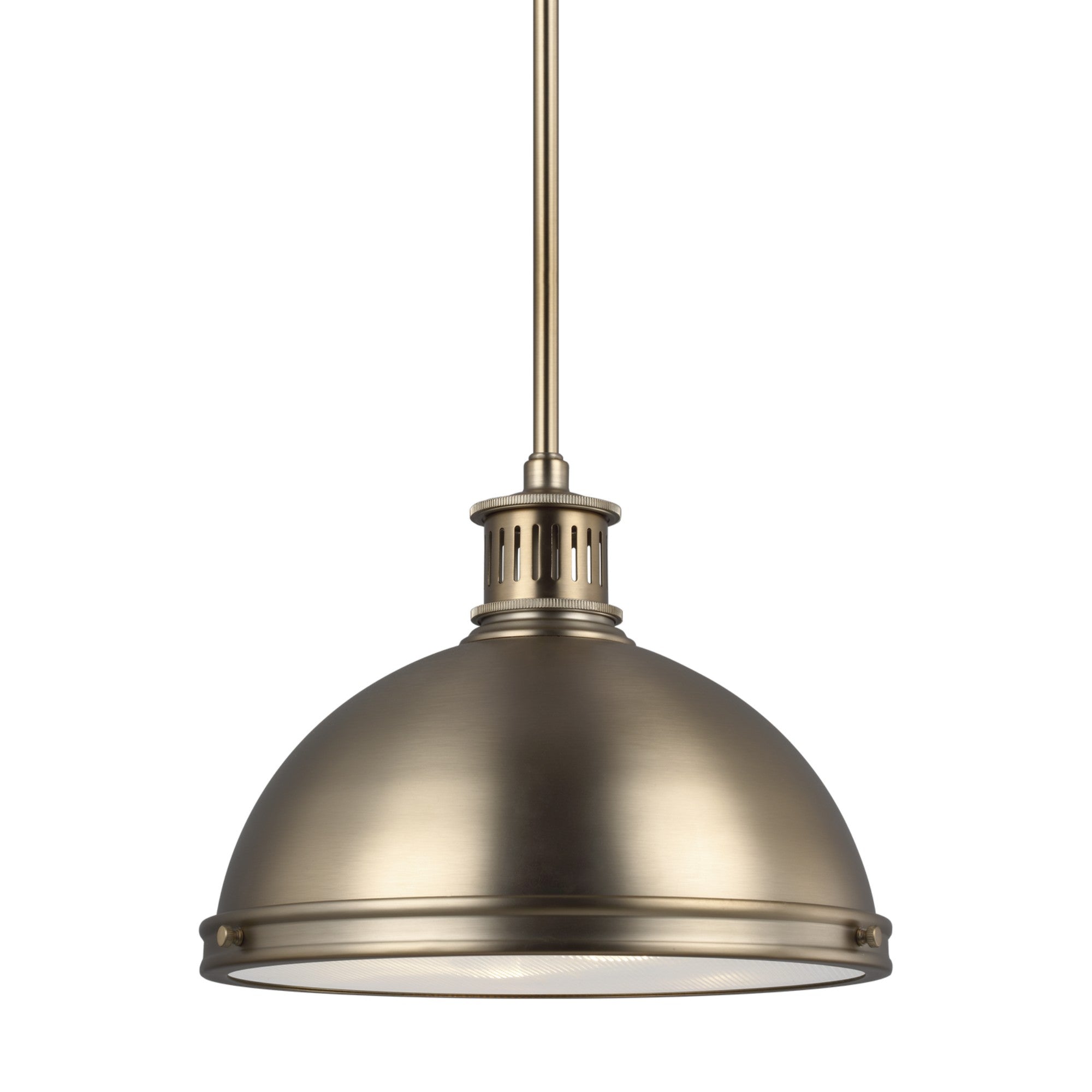 Pratt Street Metal 13" 2-Light Pendant, Satin Brass Finish - Bees Lighting
