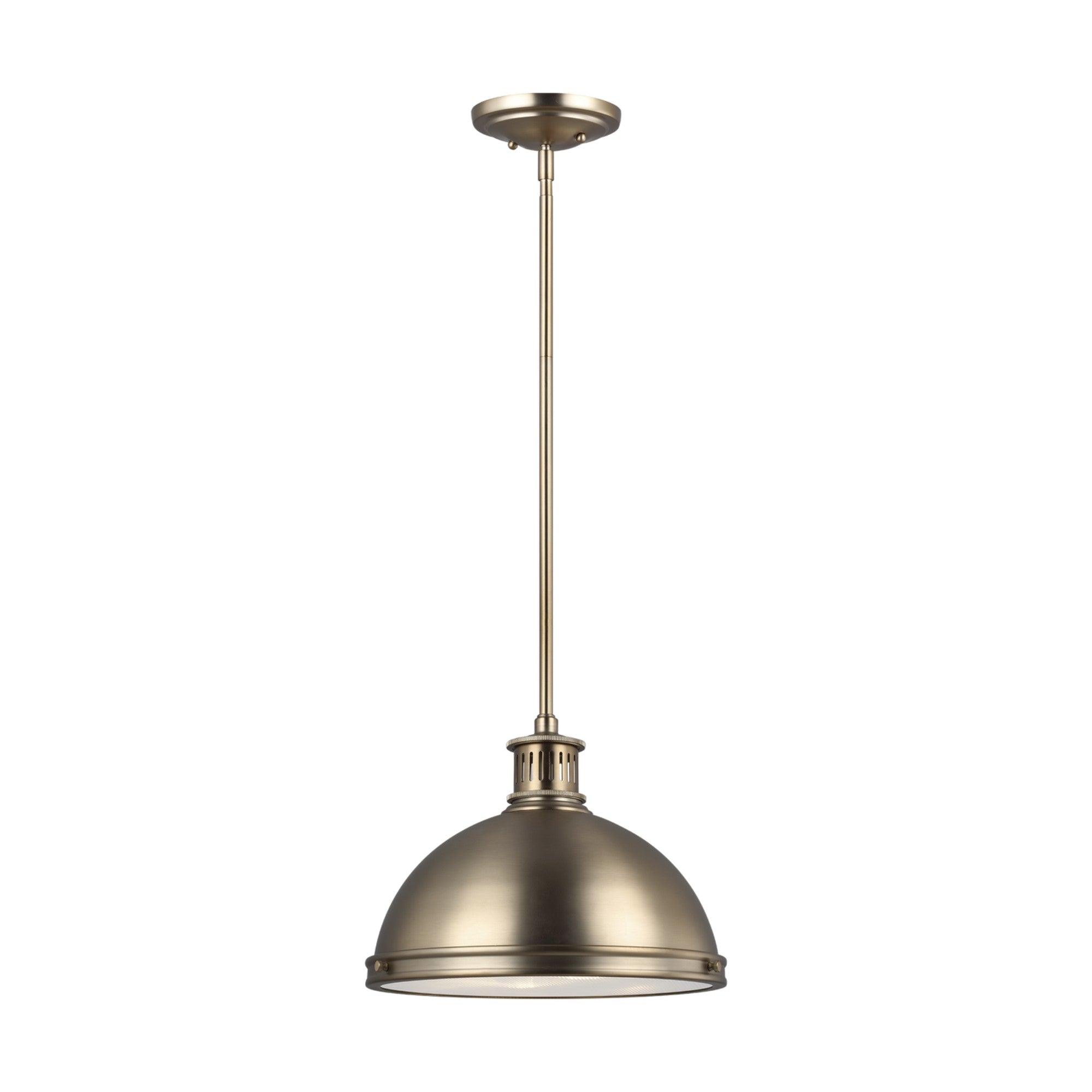 Pratt Street Metal 13" 2-Light Pendant, Satin Brass Finish - Bees Lighting