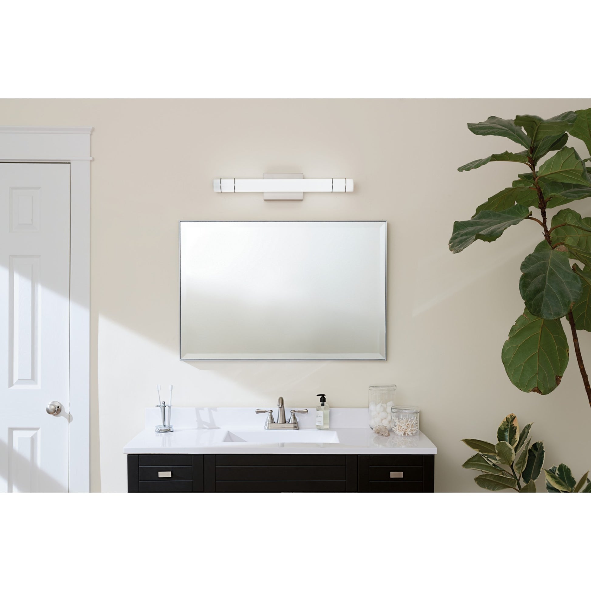 Korona 25" LED Linear Bath Vanity, Brushed Nickel Finish - Bees Lighting