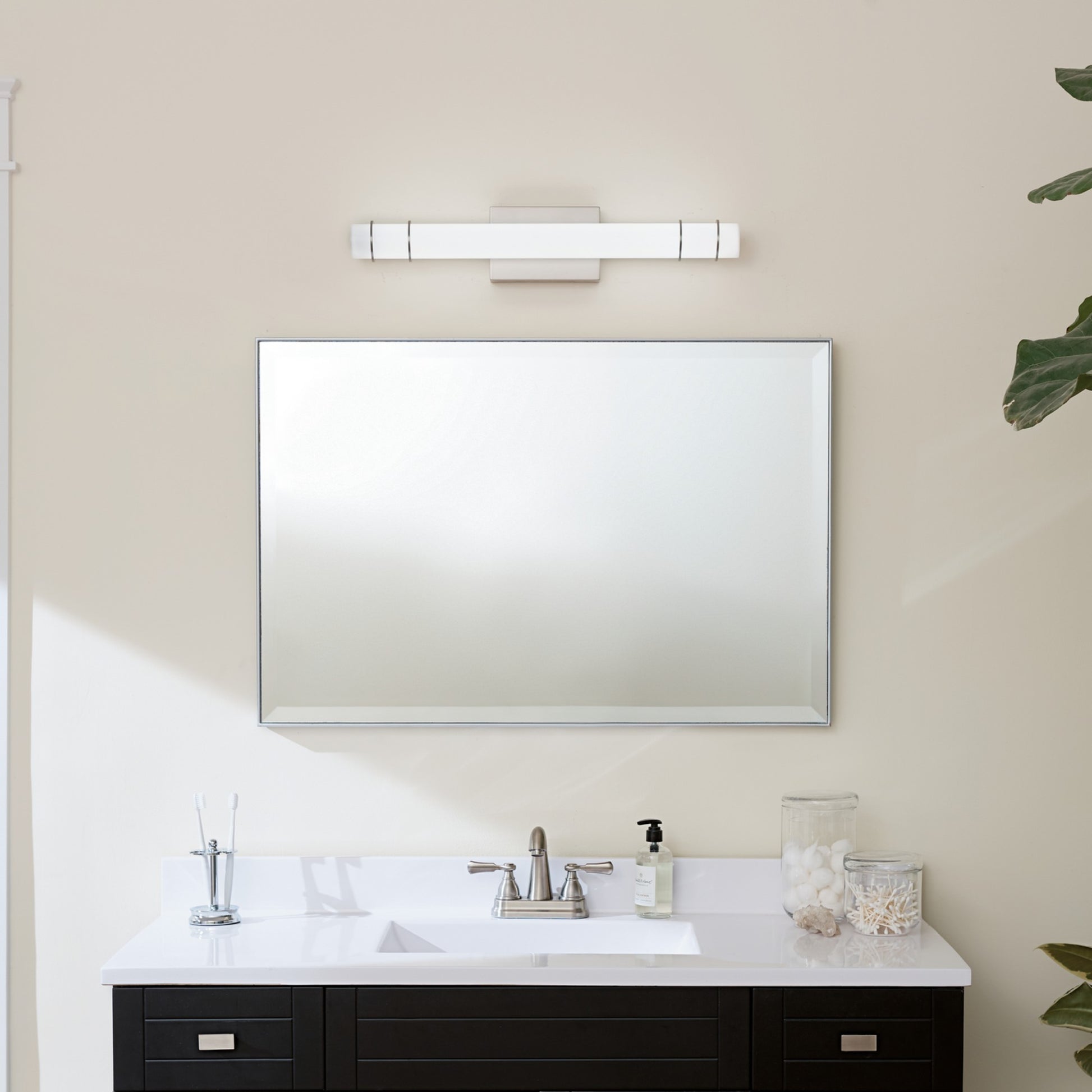 Korona 25" LED Linear Bath Vanity, Brushed Nickel Finish - Bees Lighting
