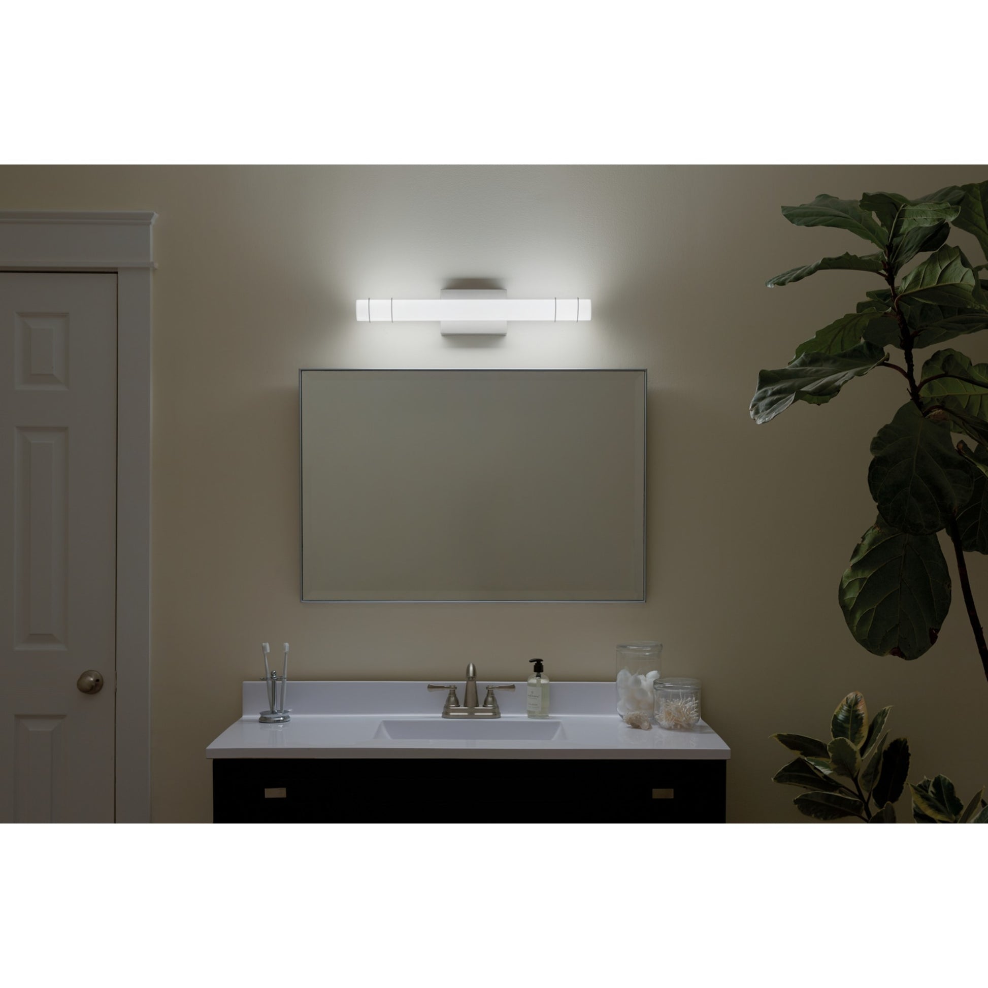 Korona 25" LED Linear Bath Vanity, Brushed Nickel Finish - Bees Lighting
