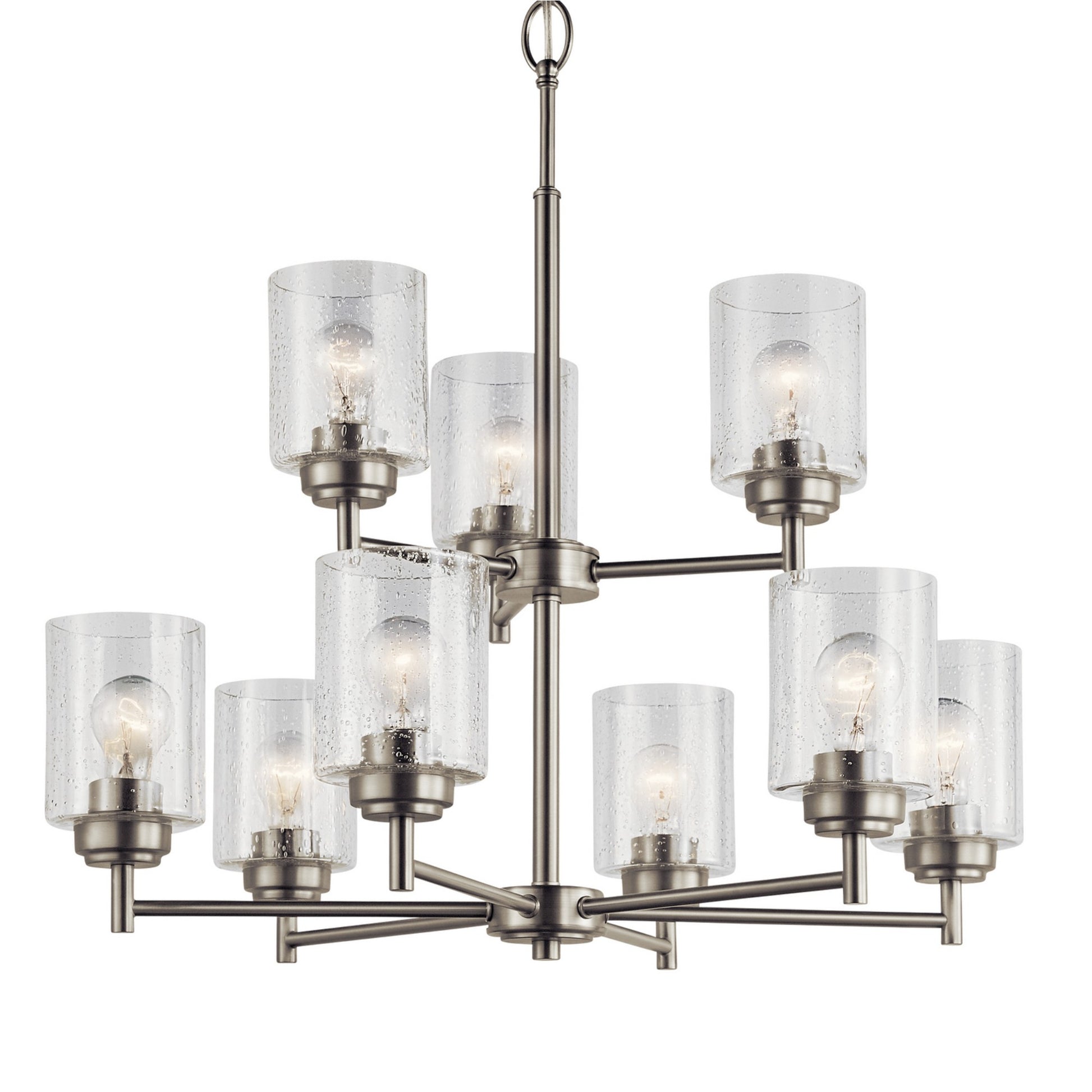 Winslow 27" 9-Light Chandelier, Brushed Nickel Finish - Bees Lighting