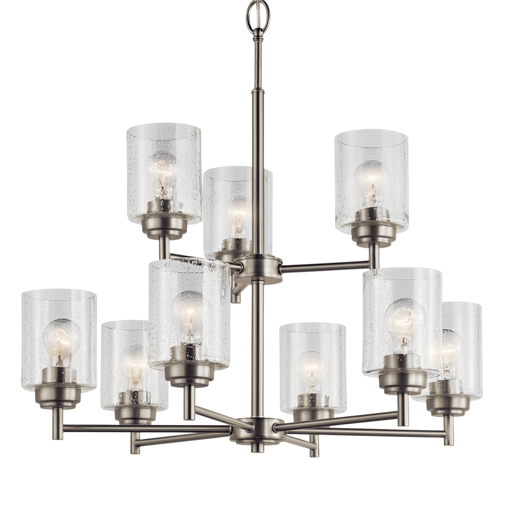 Winslow 27" 9-Light Chandelier, Brushed Nickel Finish - Bees Lighting