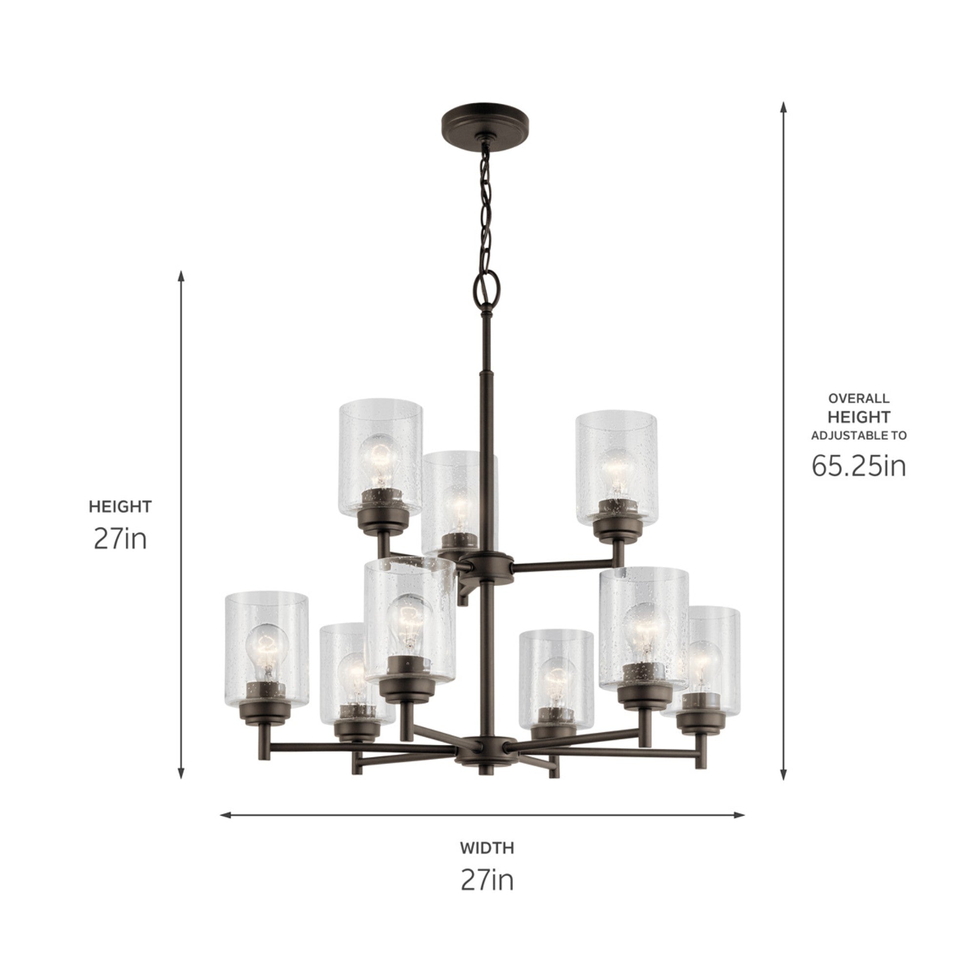 Winslow 27" 9-Light Chandelier, Olde Bronze Finish - Bees Lighting