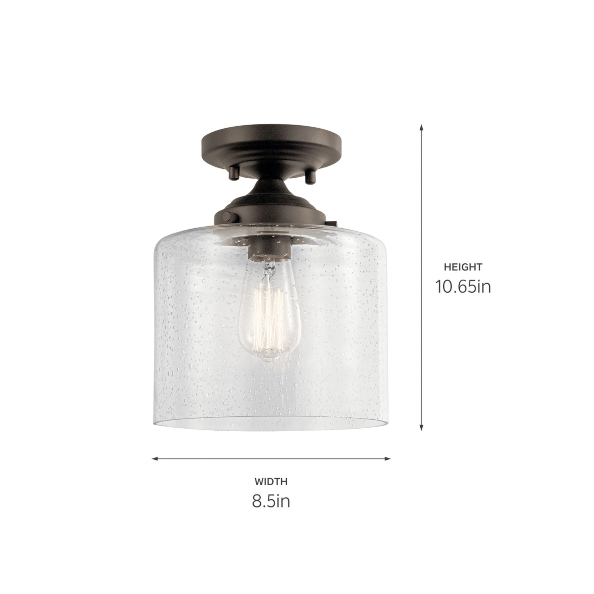 Winslow 9" Semi-Flush Mount, Olde Bronze Finish - Bees Lighting