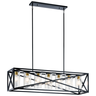 Moorgate 48 in. 7 Lights Linear Chandelier, Black