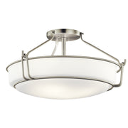Alkire 22" 4-Light Semi-Flush Mount, Brushed Nickel Finish - Bees Lighting