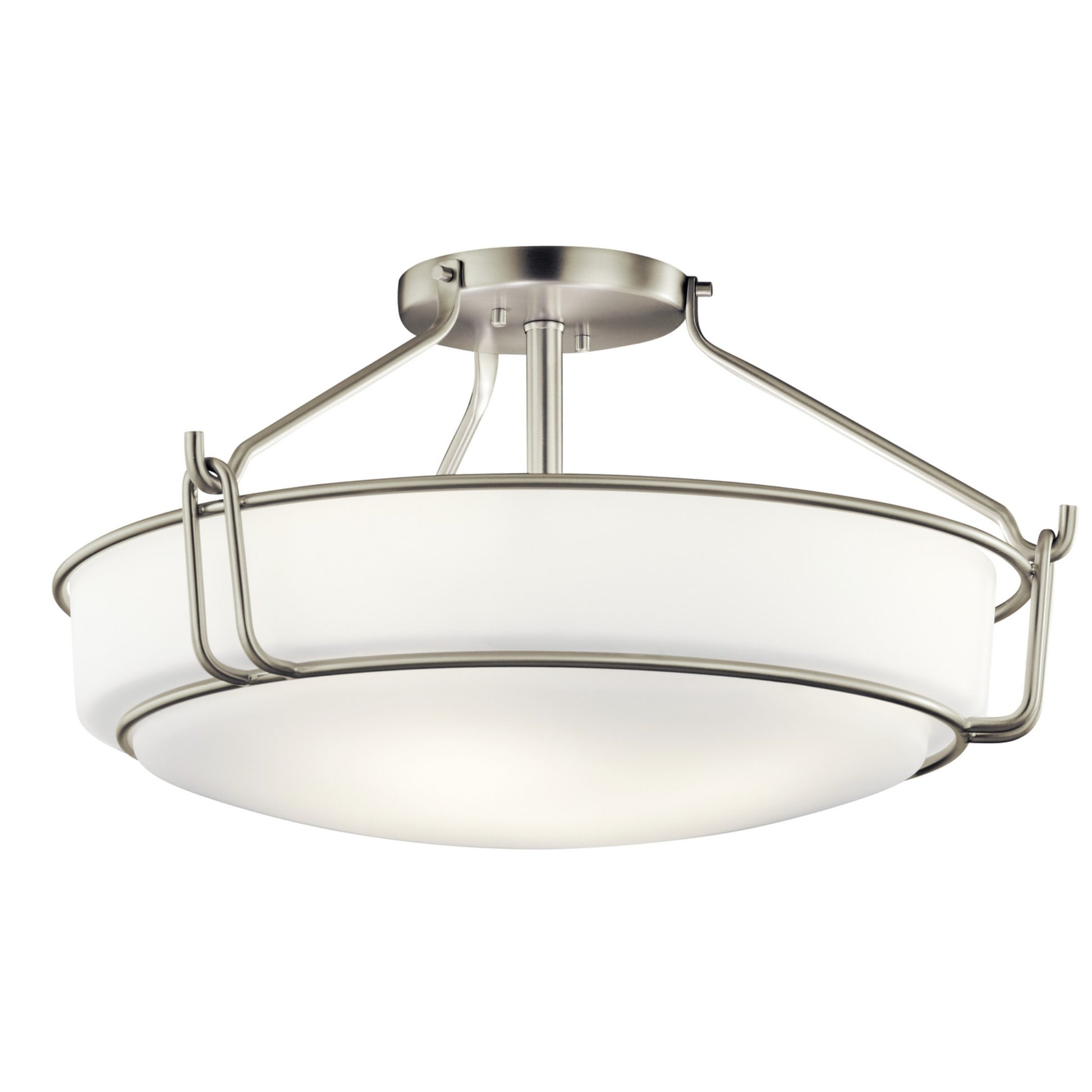 Alkire 22" 4-Light Semi-Flush Mount, Brushed Nickel Finish - Bees Lighting