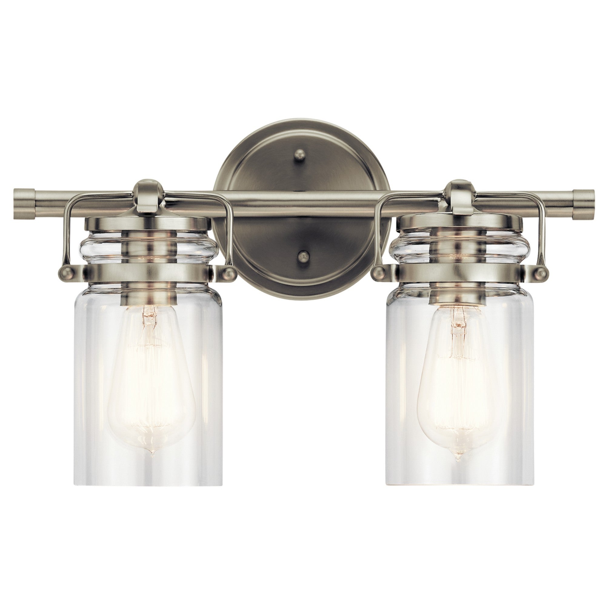 Brinley 16" 2-Light Bath Vanity Light, Brushed Nickel Finish - Bees Lighting