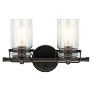 Brinley 16" 2-Light Bath Vanity Light, Olde Bronze Finish - Bees Lighting