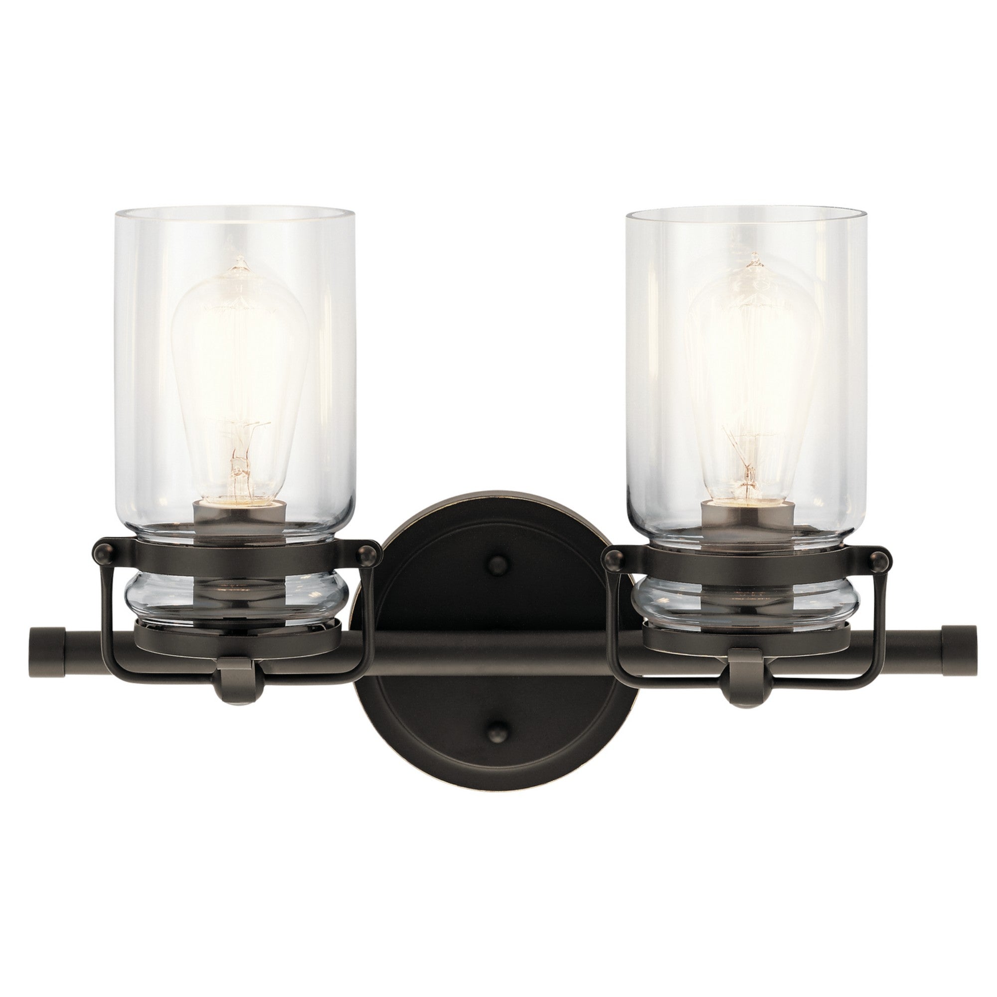 Brinley 16" 2-Light Bath Vanity Light, Olde Bronze Finish - Bees Lighting