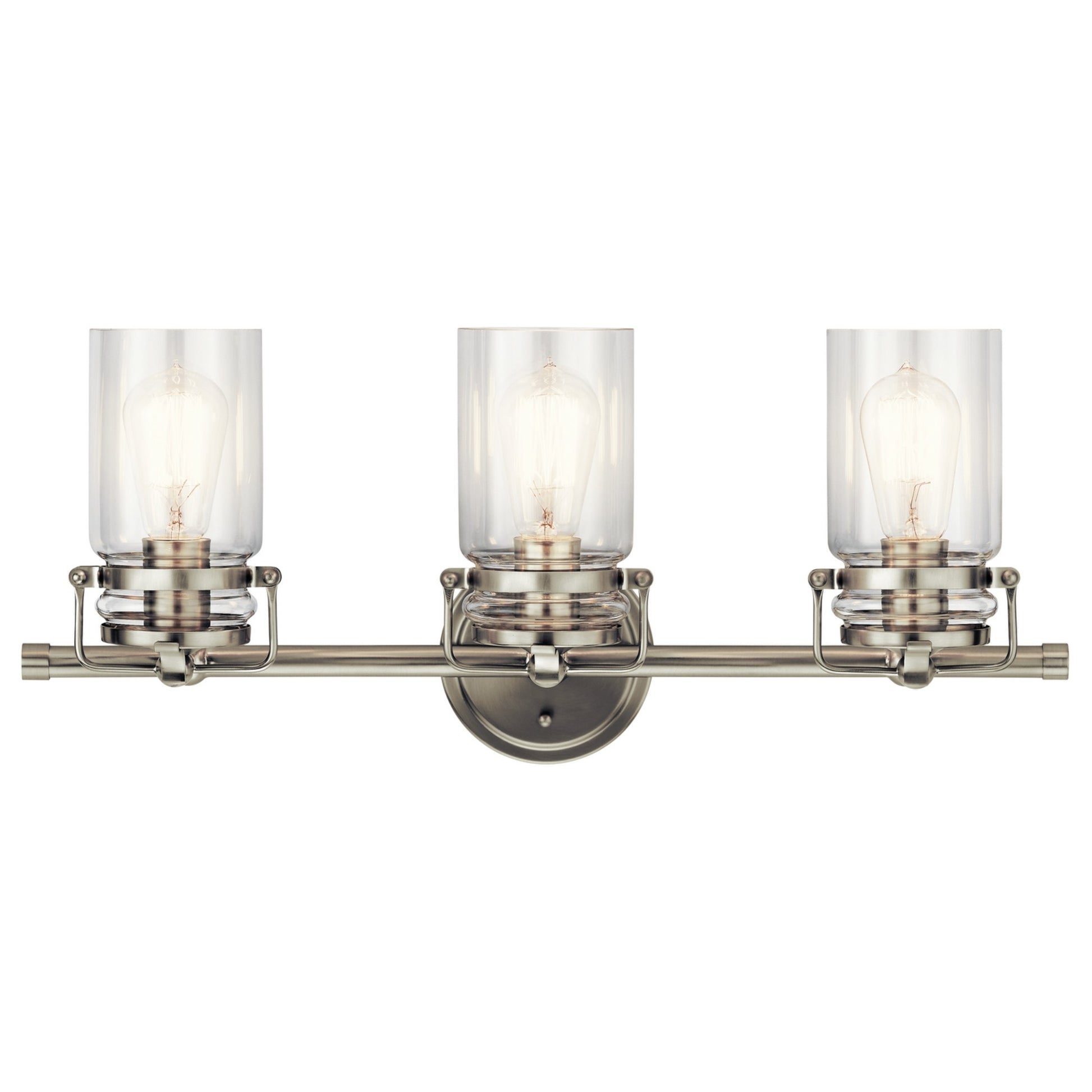 Brinley 24" 3-Light Bath Vanity Light, Brushed Nickel Finish - Bees Lighting