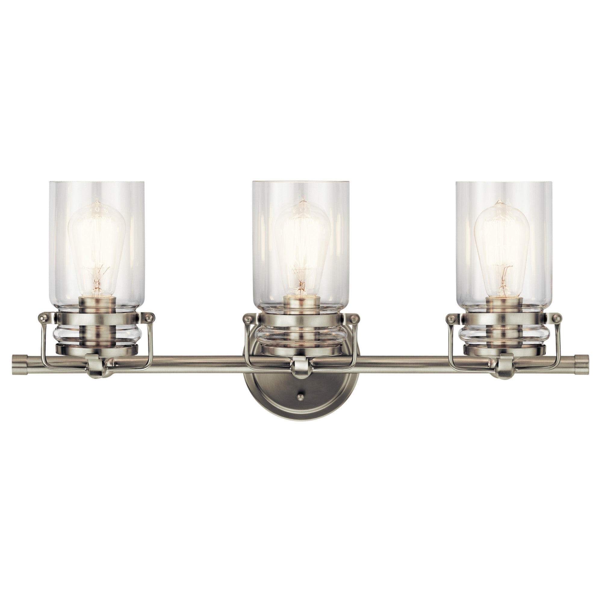 Brinley 24" 3-Light Bath Vanity Light, Brushed Nickel Finish - Bees Lighting