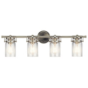 Brinley 33" 4-Light Bath Vanity Light, Brushed Nickel Finish - Bees Lighting
