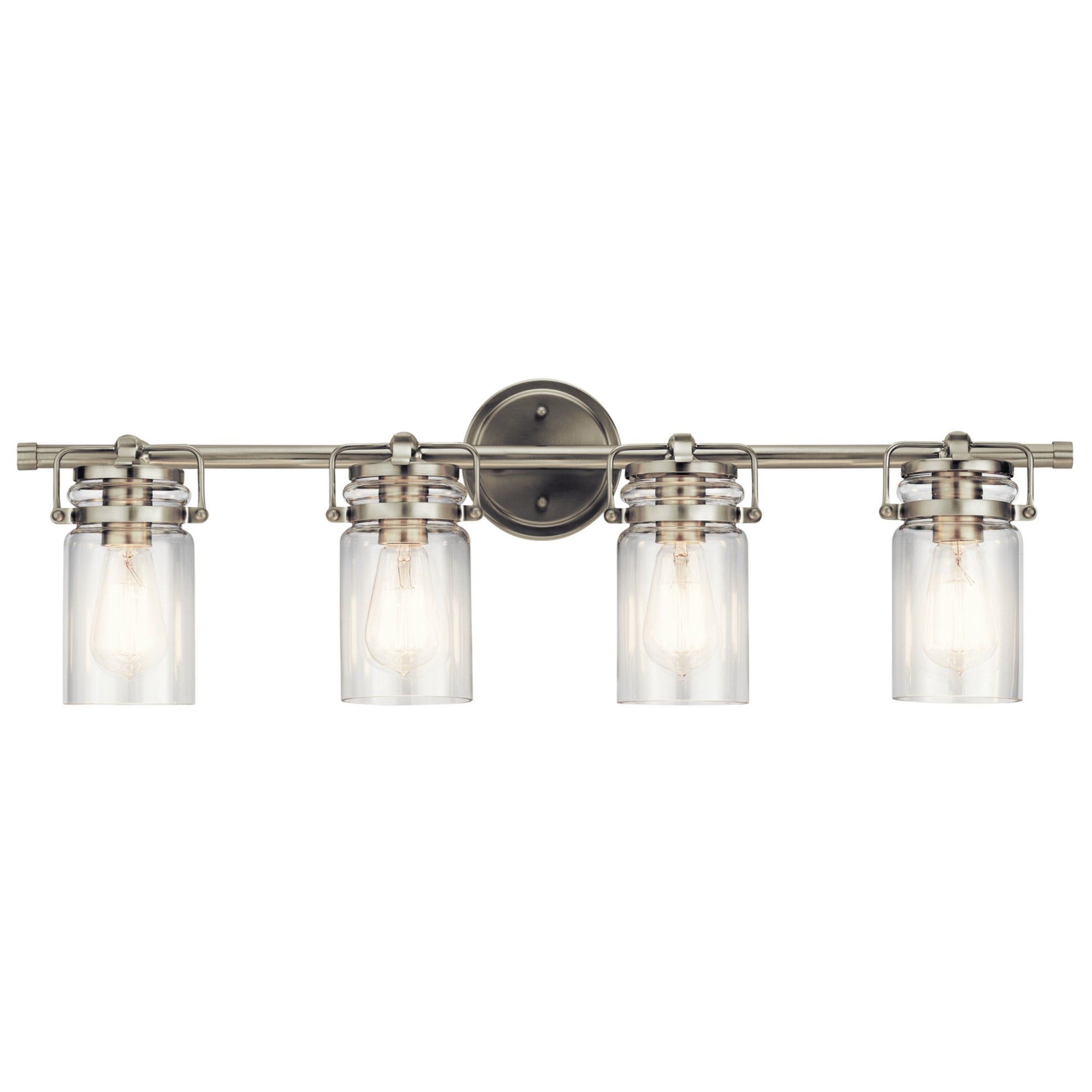 Brinley 33" 4-Light Bath Vanity Light, Brushed Nickel Finish - Bees Lighting