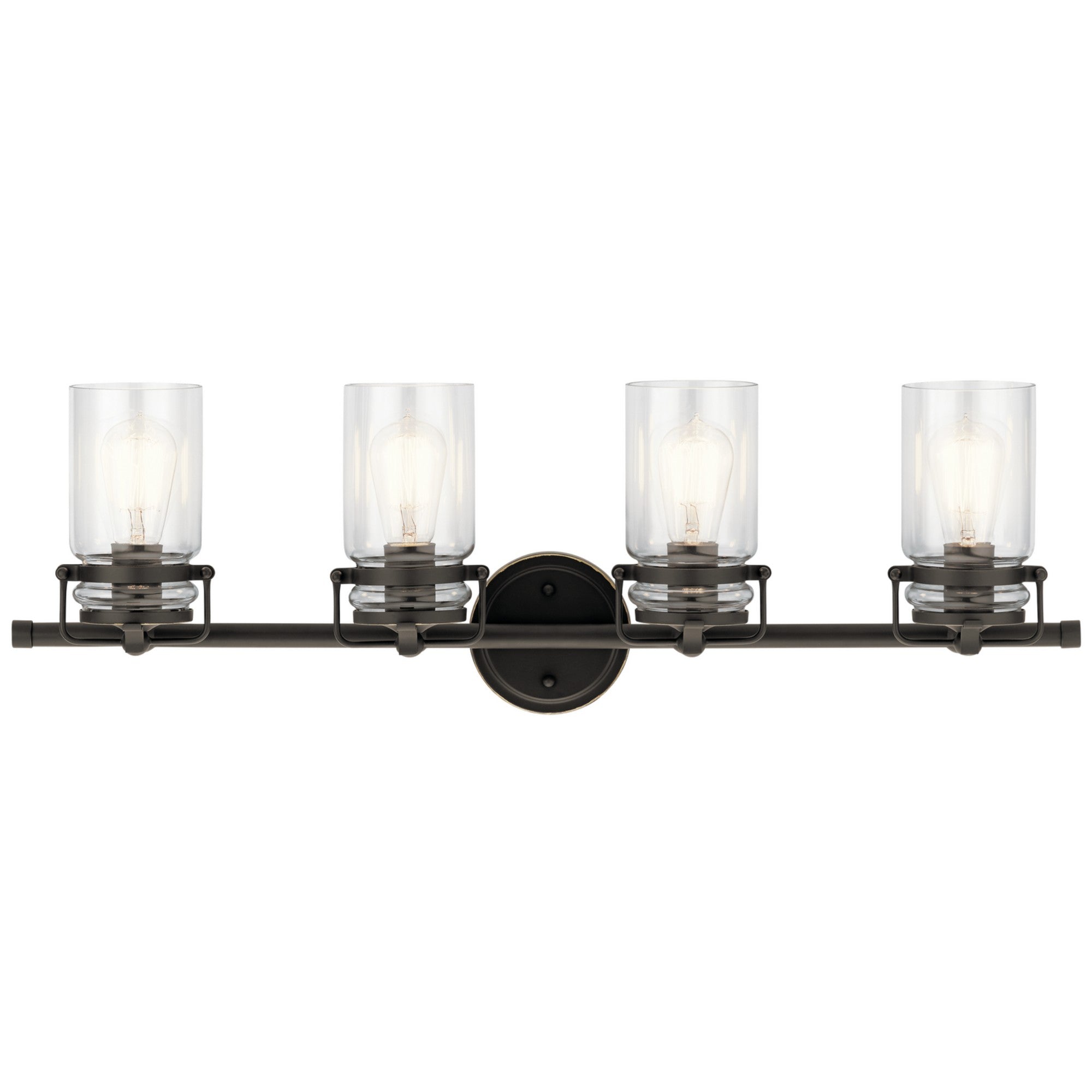 Brinley 33" 4-Light Bath Vanity Light, Olde Bronze Finish - Bees Lighting