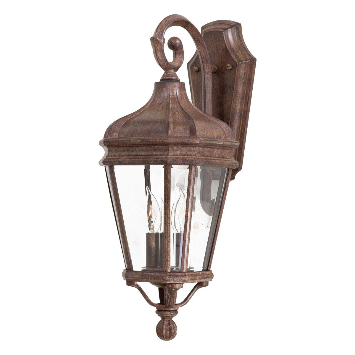 Harrison 21 in. 2 Lights Outdoor Wall Lantern Vintage Rust Finish - Bees Lighting