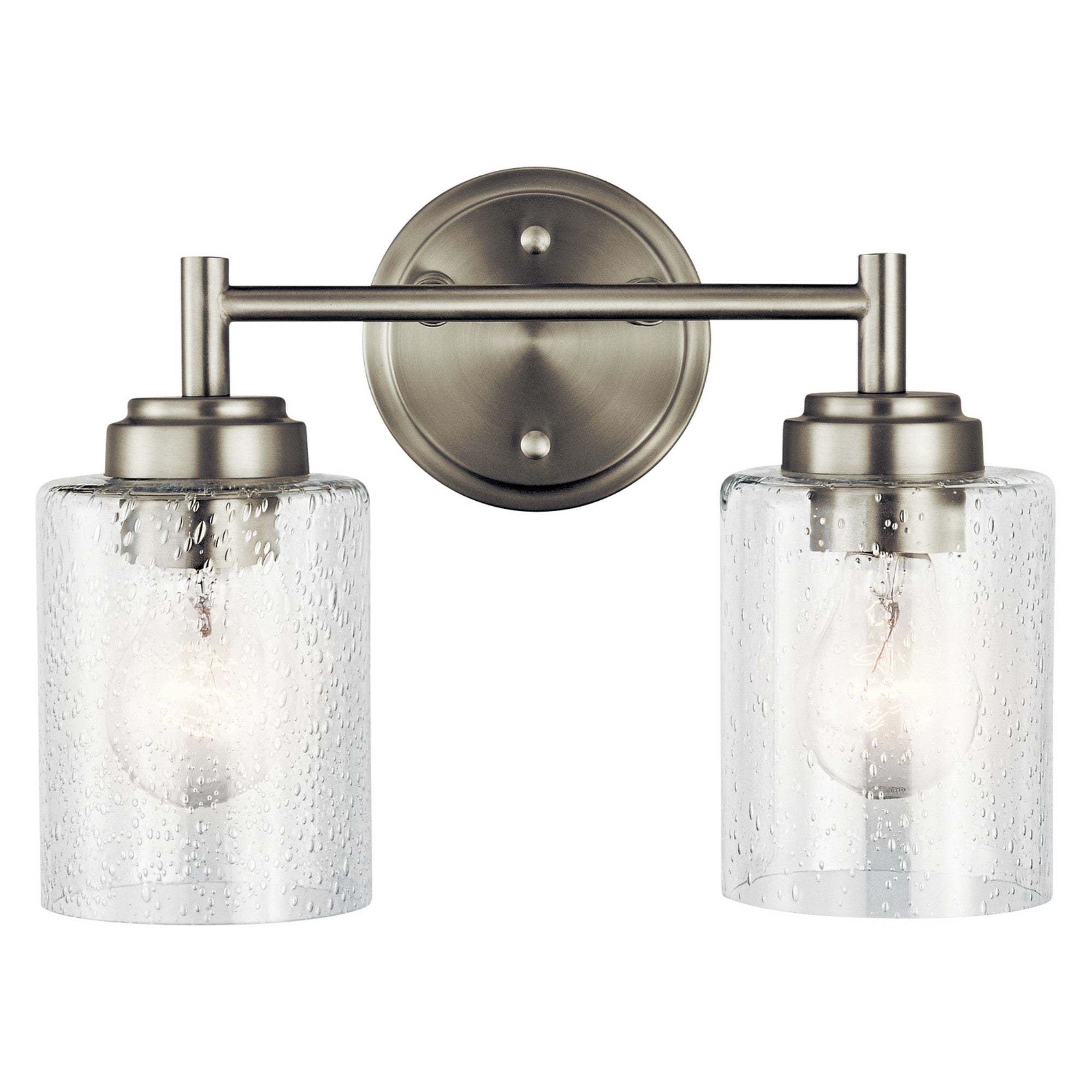 Winslow 13" 2-Light Bath Vanity Light, Brushed Nickel Finish - Bees Lighting