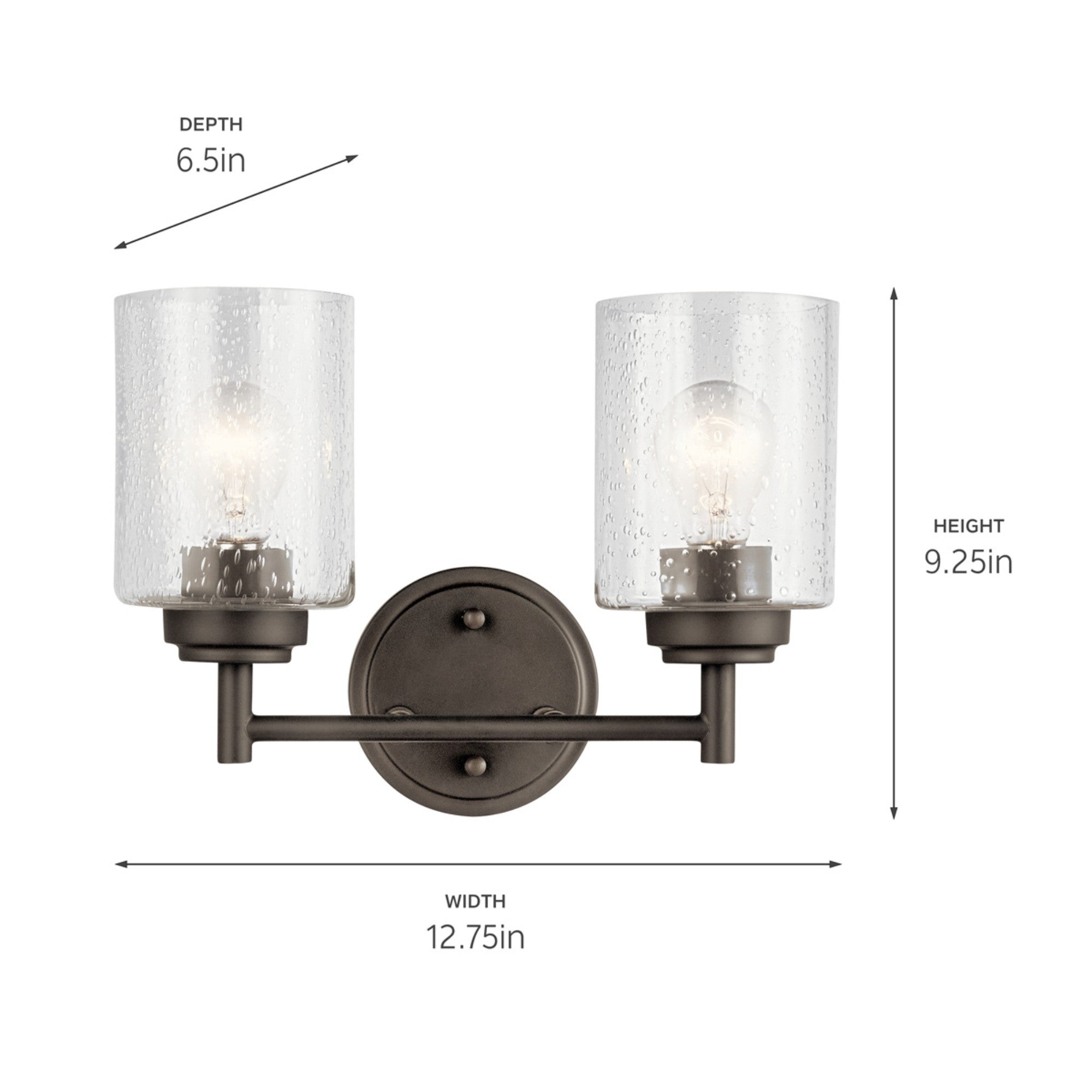Winslow 13" 2-Light Bath Vanity Light, Olde Bronze Finish - Bees Lighting
