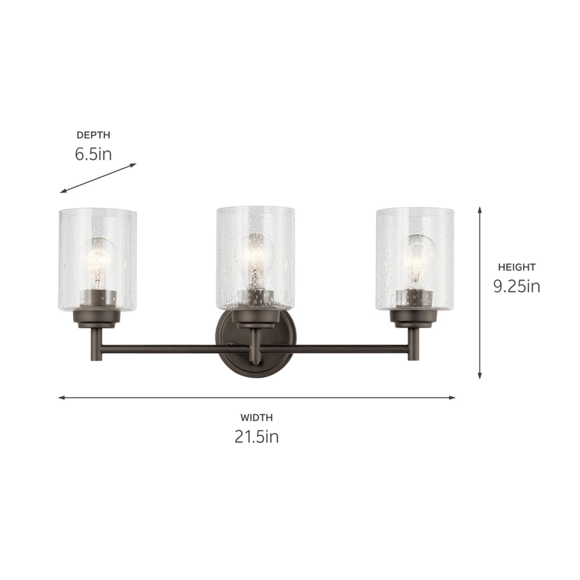 Winslow 22" 3-Light Bath Vanity Light, Olde Bronze Finish - Bees Lighting