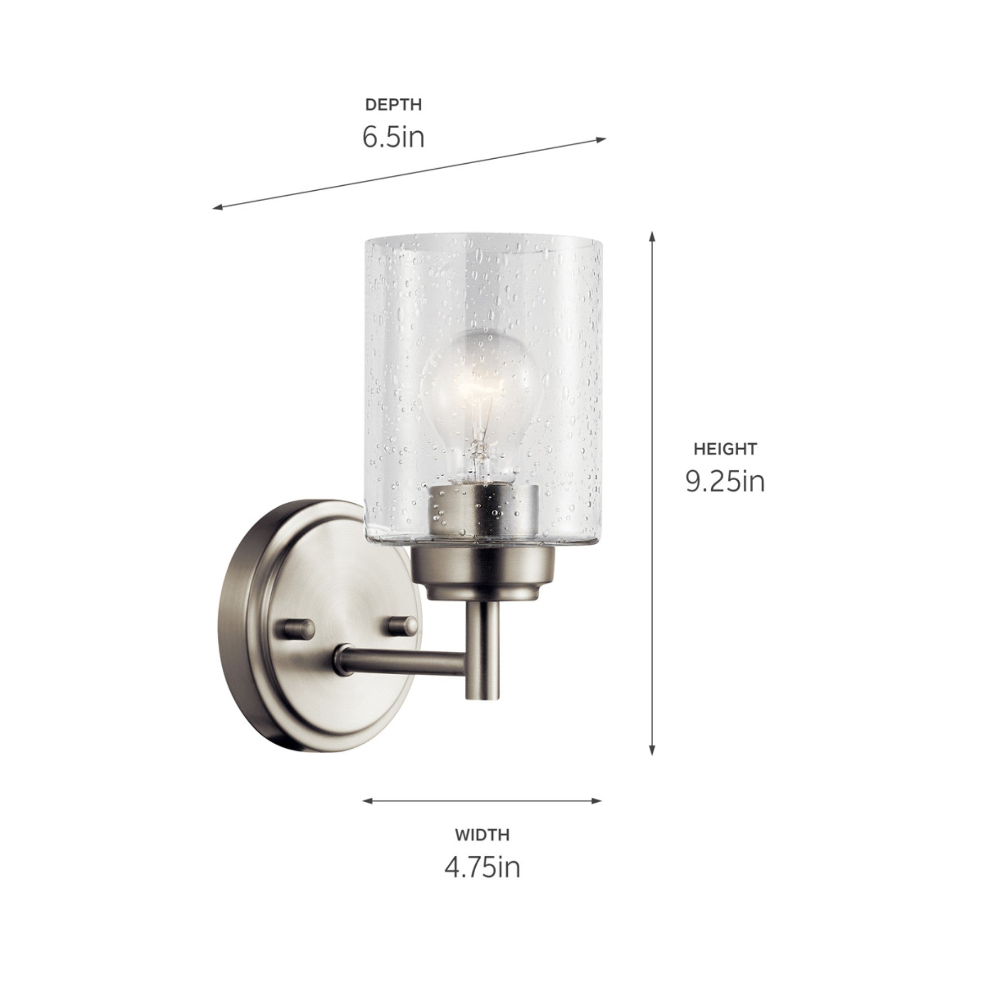 Winslow 5" Wall Sconce, Brushed Nickel Finish - Bees Lighting