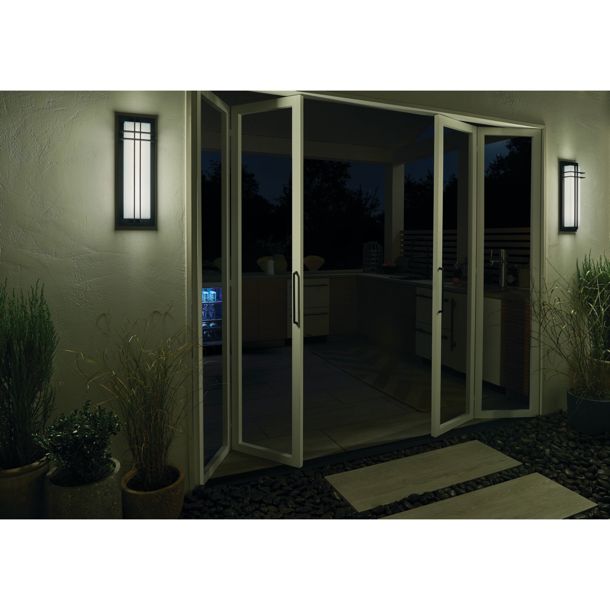 Manhattan 22" LED Outdoor Wall Light, Textured Black Finish - Bees Lighting