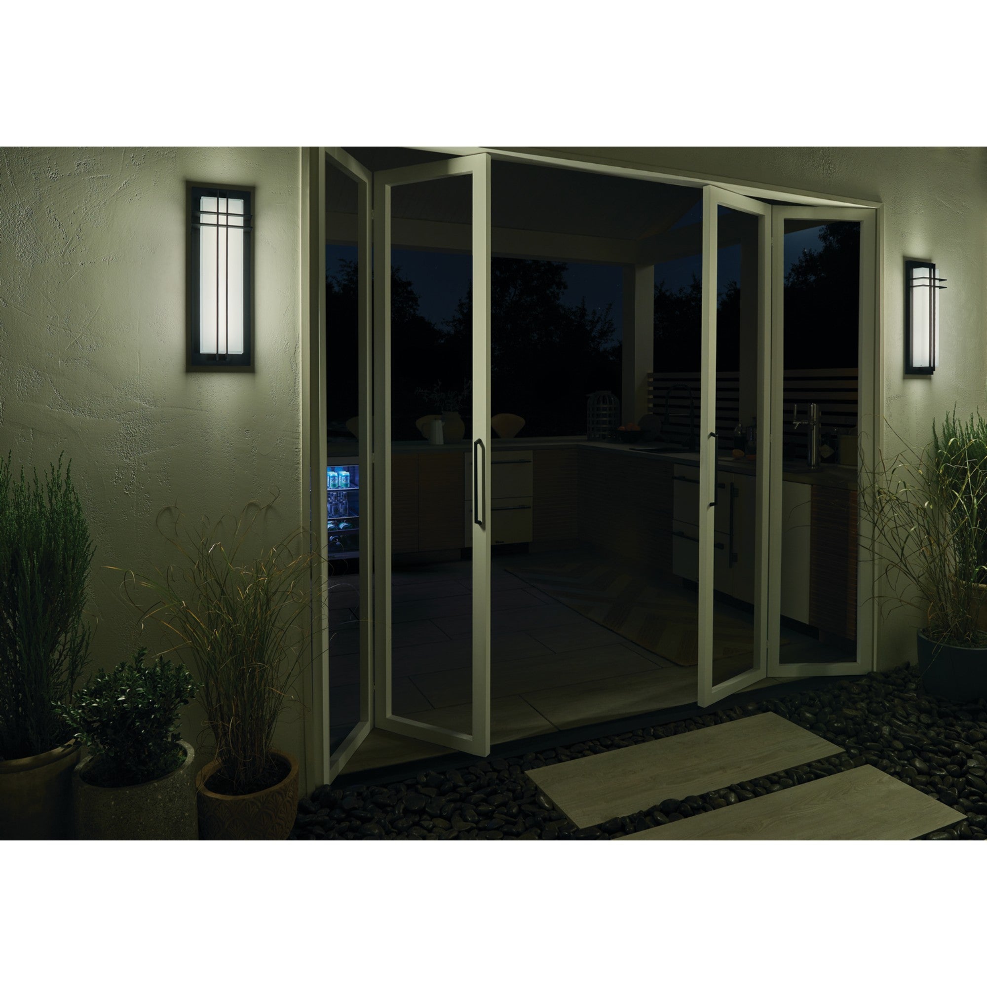 Manhattan 22" LED Outdoor Wall Light, Textured Black Finish - Bees Lighting