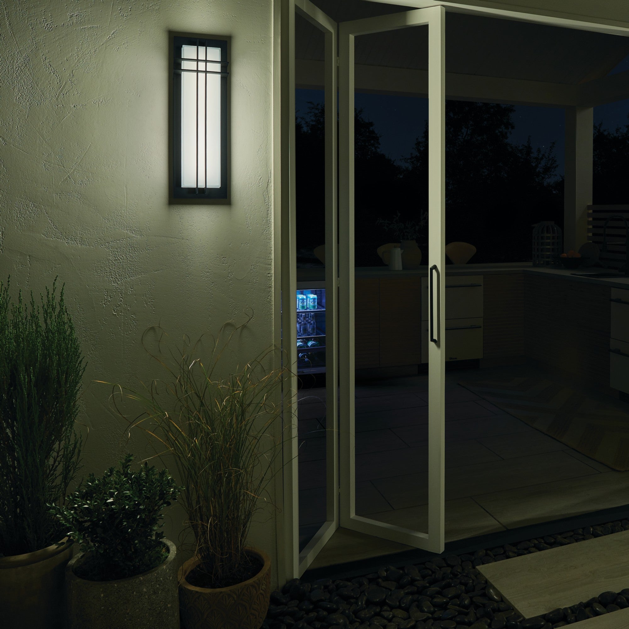 Manhattan 22" LED Outdoor Wall Light, Textured Black Finish - Bees Lighting