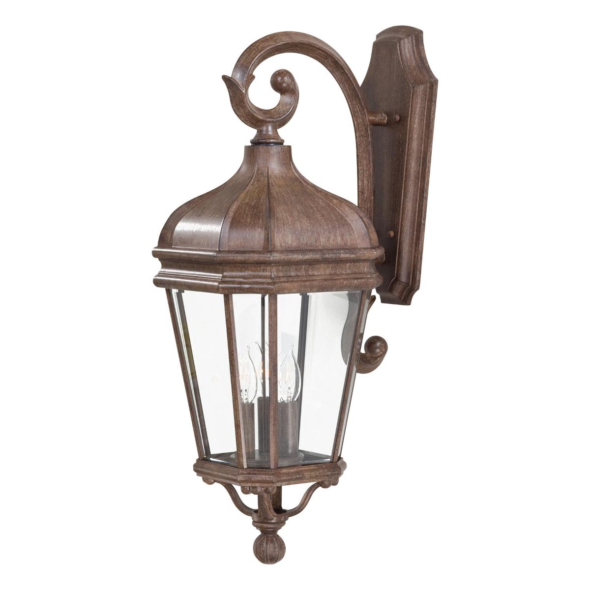 Harrison 28 in. 3 Lights Outdoor Wall Lantern Vintage Rust Finish - Bees Lighting