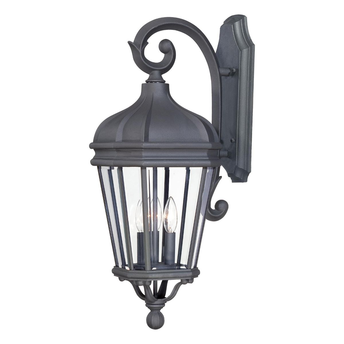 Harrison 32 in. 3 Lights Outdoor Wall Lantern Black Finish - Bees Lighting
