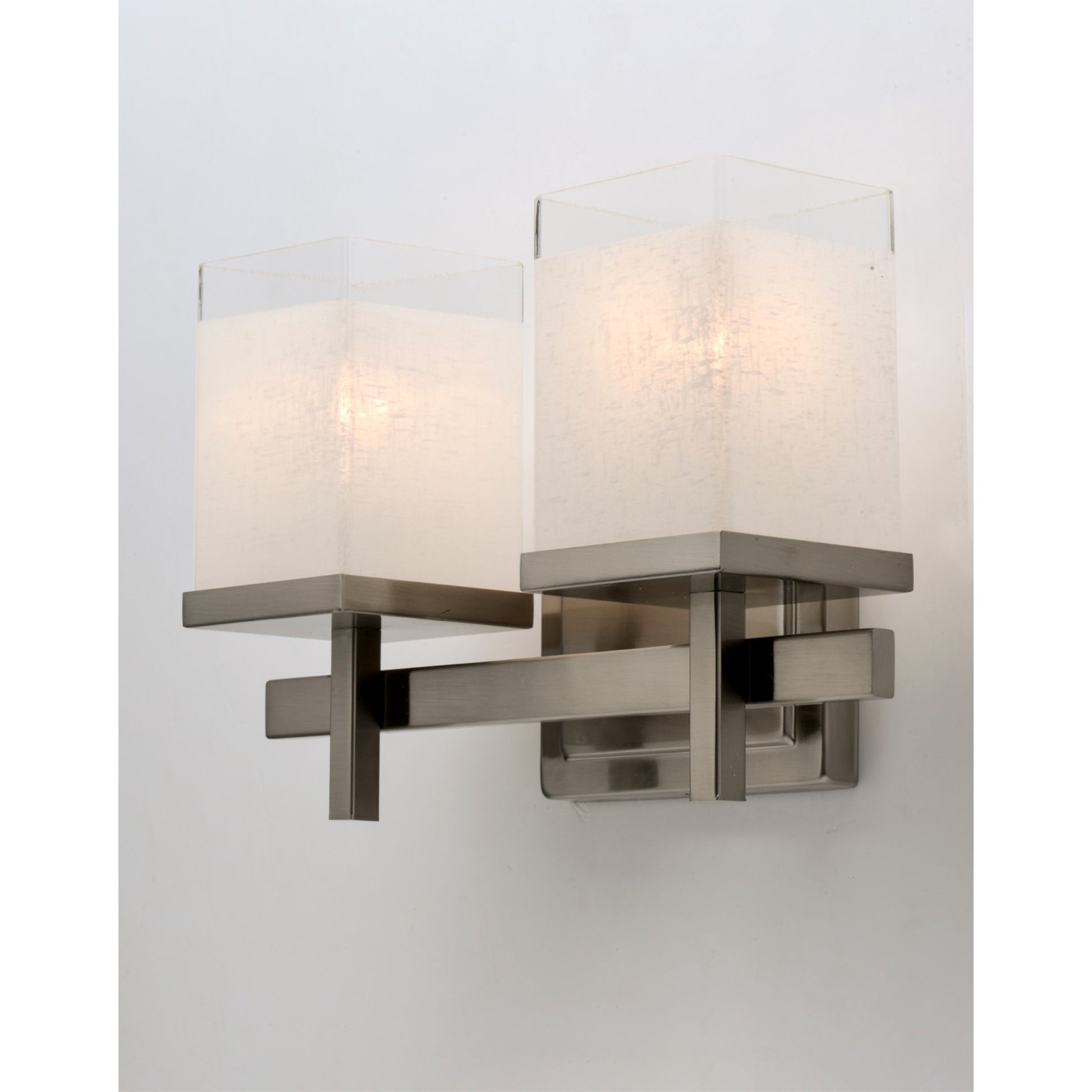 Tetra 14" 2-Light Bath Vanity, Satin Nickel Finish - Bees Lighting
