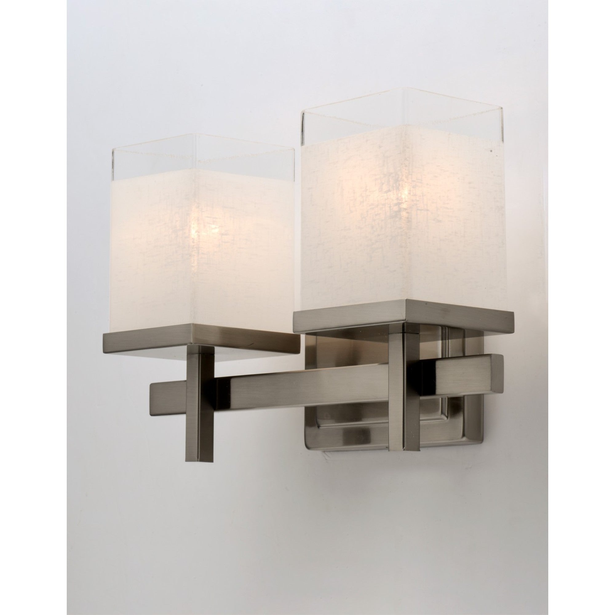 Tetra 14" 2-Light Bath Vanity, Satin Nickel Finish - Bees Lighting