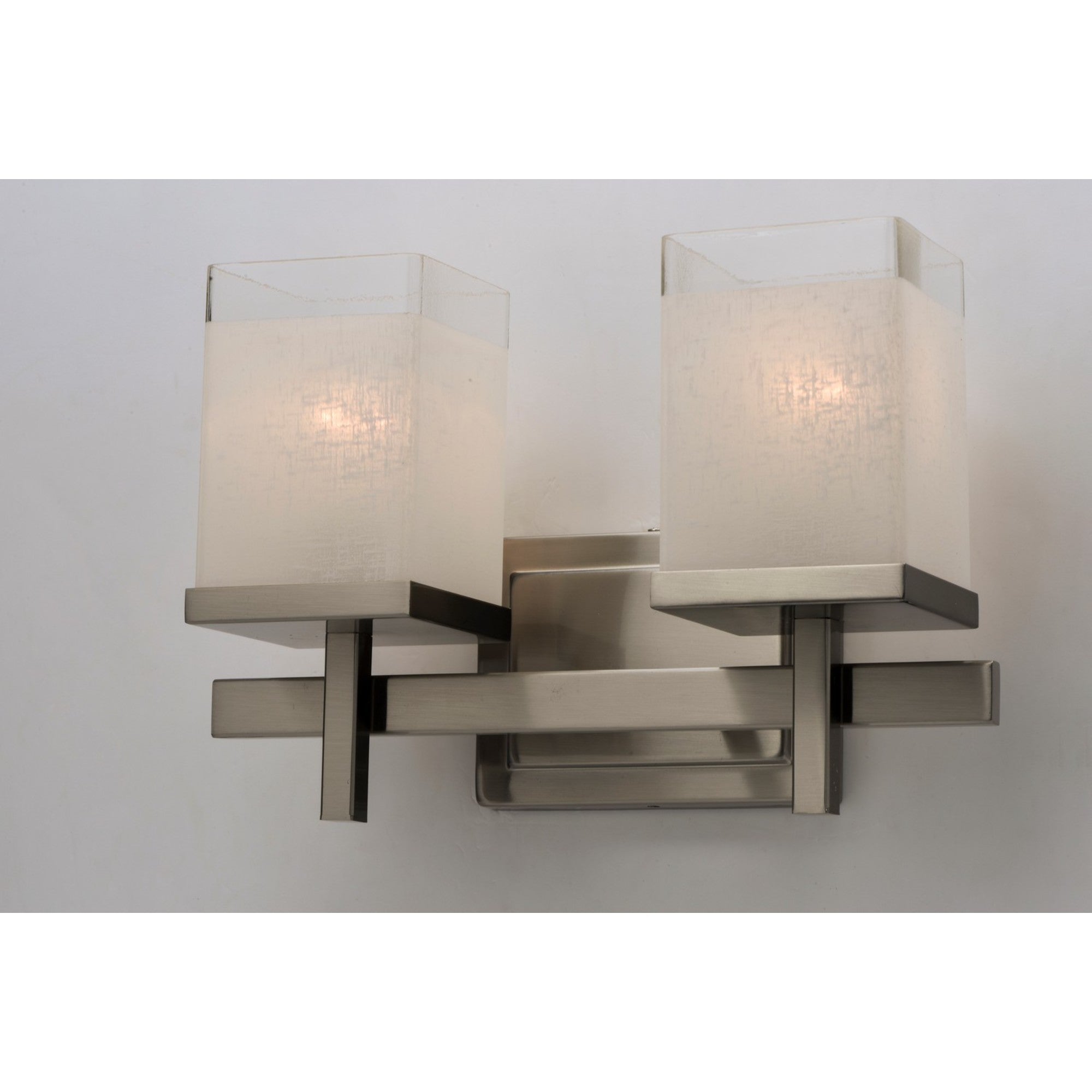 Tetra 14" 2-Light Bath Vanity, Satin Nickel Finish - Bees Lighting