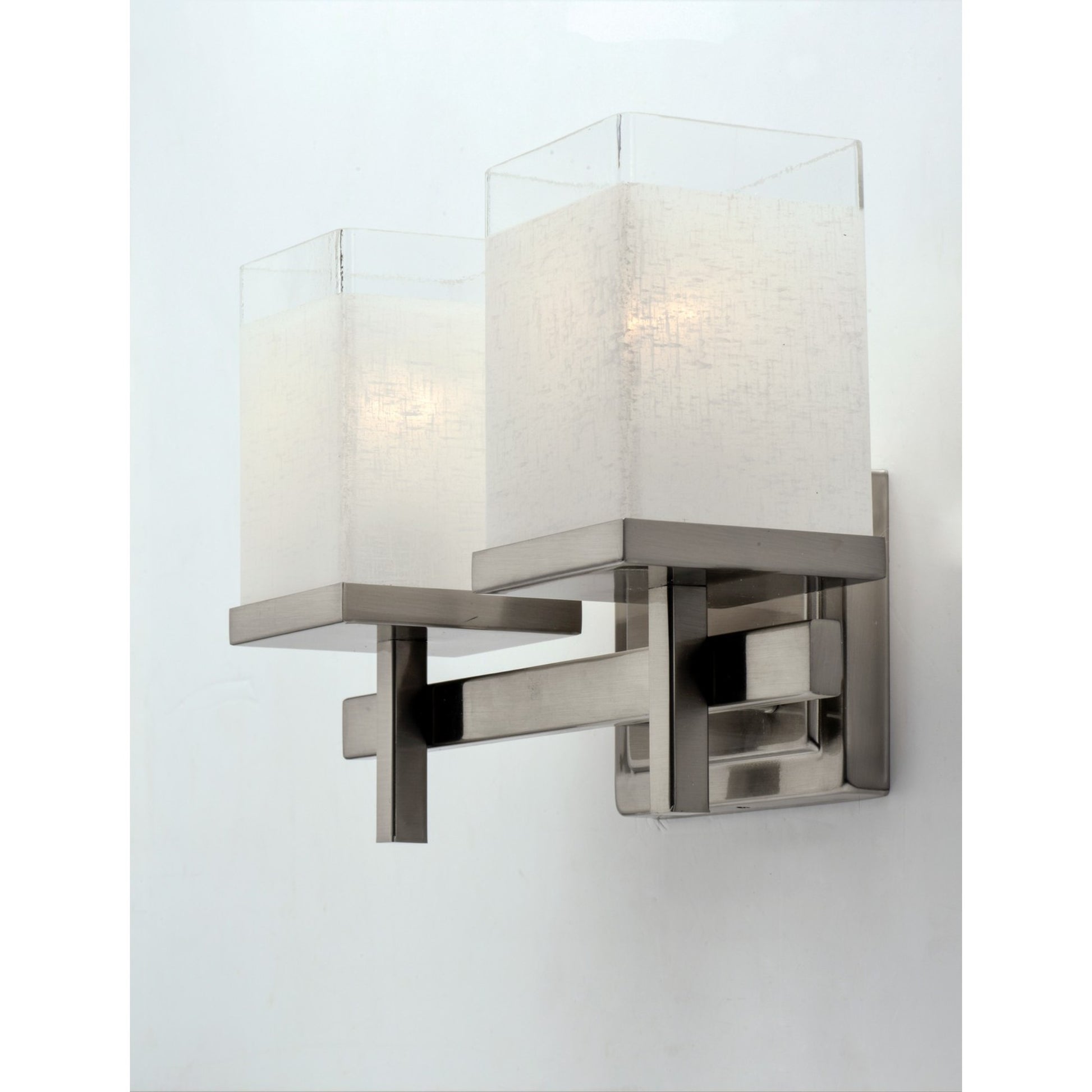 Tetra 14" 2-Light Bath Vanity, Satin Nickel Finish - Bees Lighting