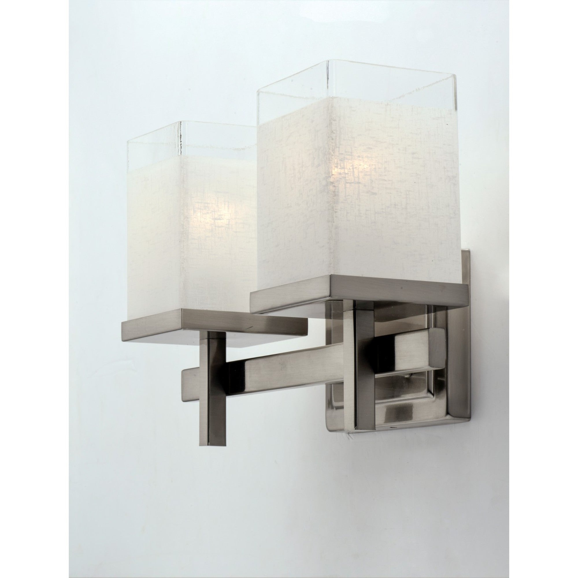 Tetra 14" 2-Light Bath Vanity, Satin Nickel Finish - Bees Lighting