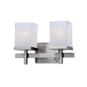 Tetra 14" 2-Light Bath Vanity, Satin Nickel Finish - Bees Lighting