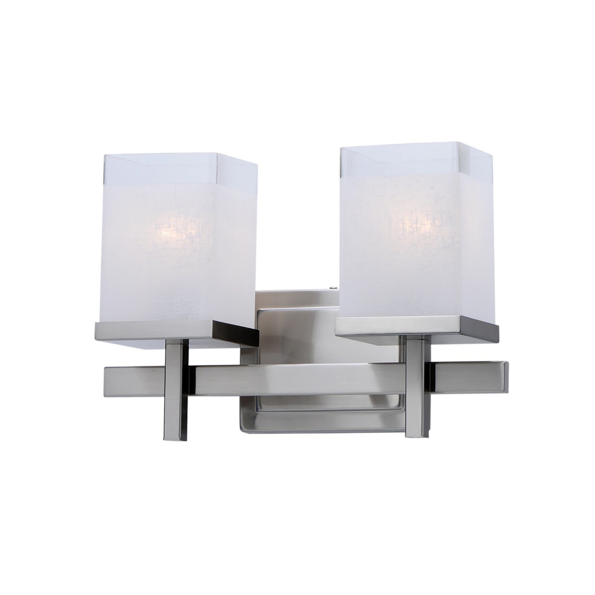 Tetra 14" 2-Light Bath Vanity, Satin Nickel Finish - Bees Lighting