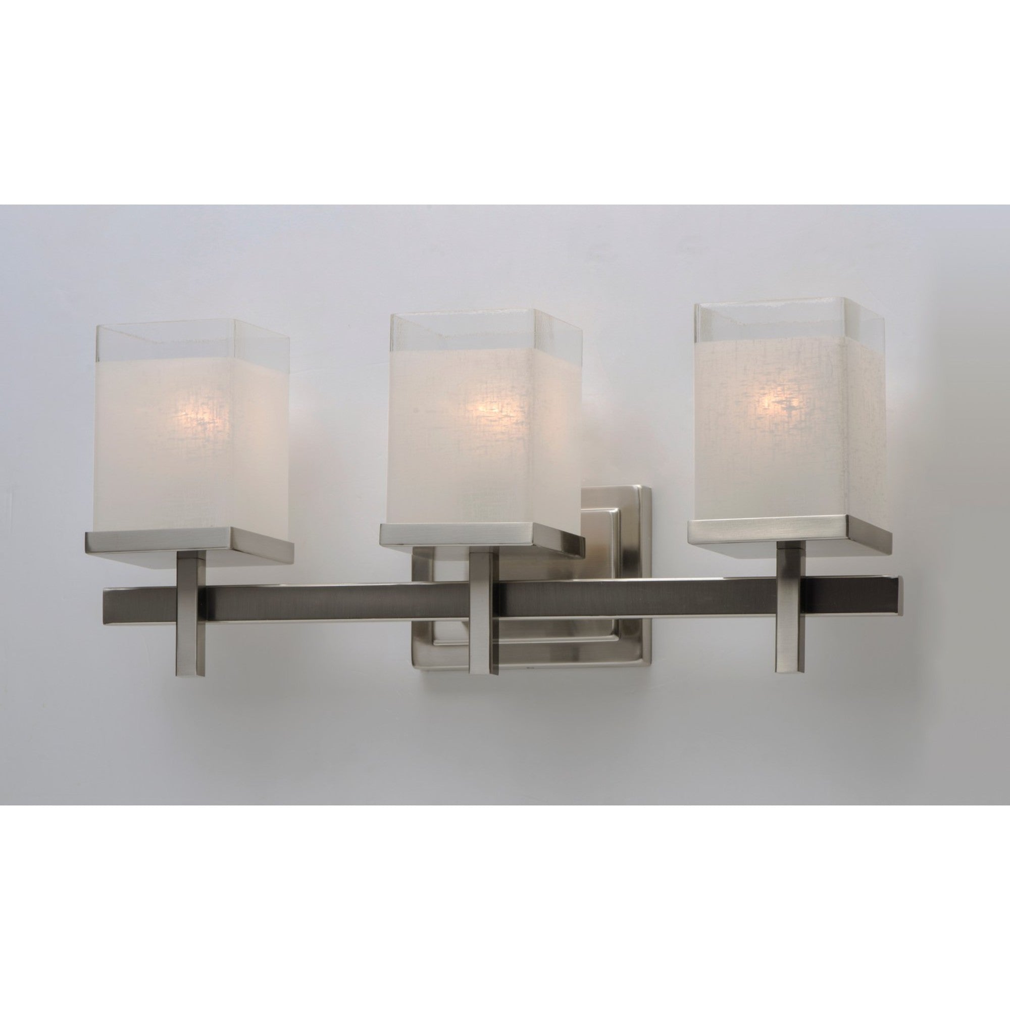 Tetra 22" 3-Light Bath Vanity, Satin Nickel Finish - Bees Lighting
