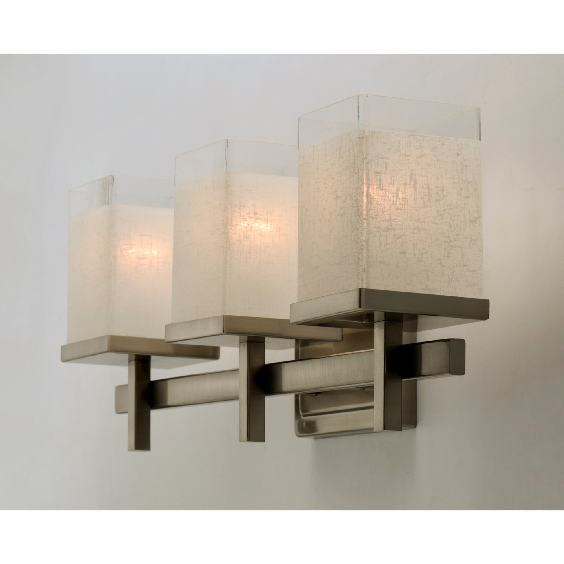 Tetra 22" 3-Light Bath Vanity, Satin Nickel Finish - Bees Lighting