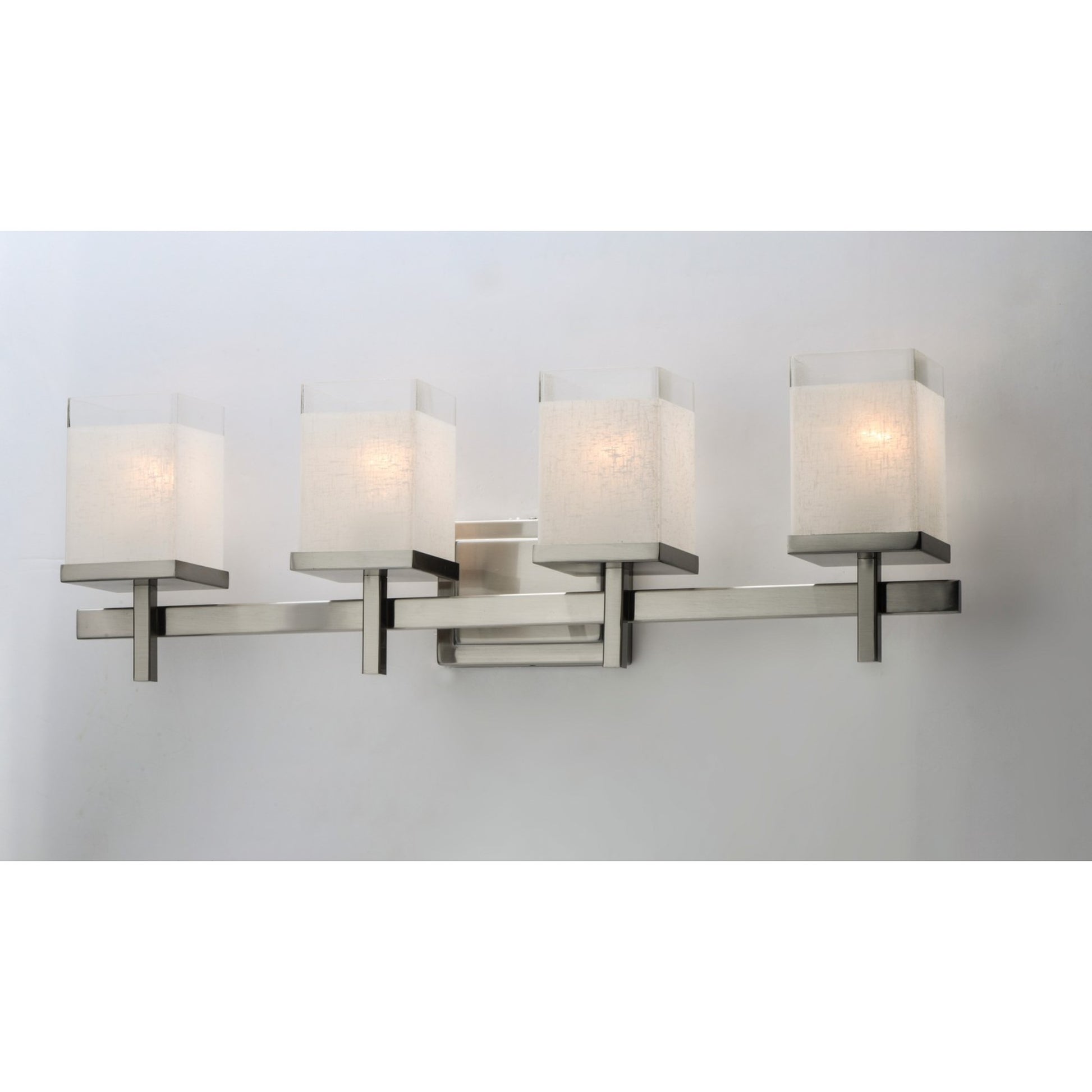 Tetra 30" 4-Light Bath Vanity, Satin Nickel Finish - Bees Lighting