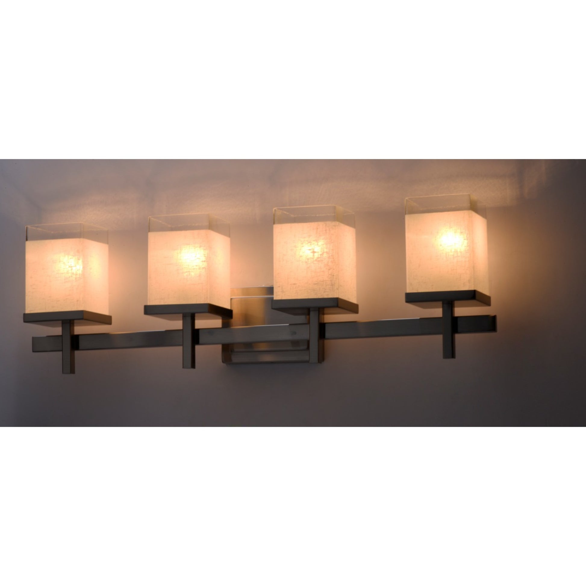 Tetra 30" 4-Light Bath Vanity, Satin Nickel Finish - Bees Lighting
